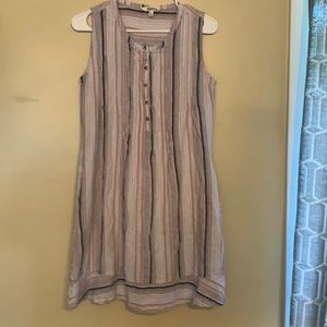 Briggs Striped Linen Sleeveless Dress (Size Small)